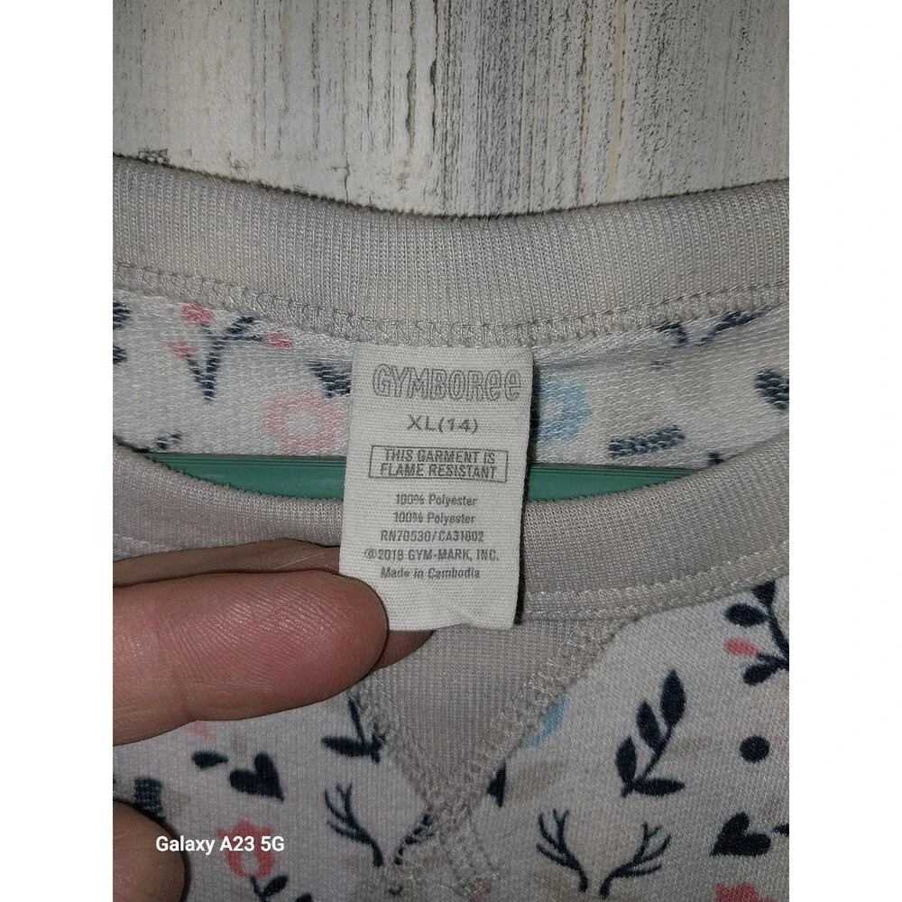 Gymboree Bunny Deer Enchanted Forest Woodland Print Girls Nightgown 14